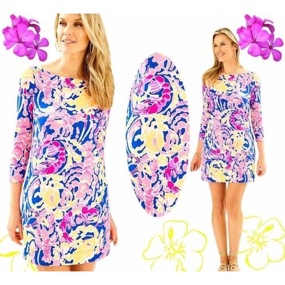 Lilly Pulitzer Brilliant Blue Sophie Catch And‎ Release UPF 50+ Dress Size S - Picture 1 of 8